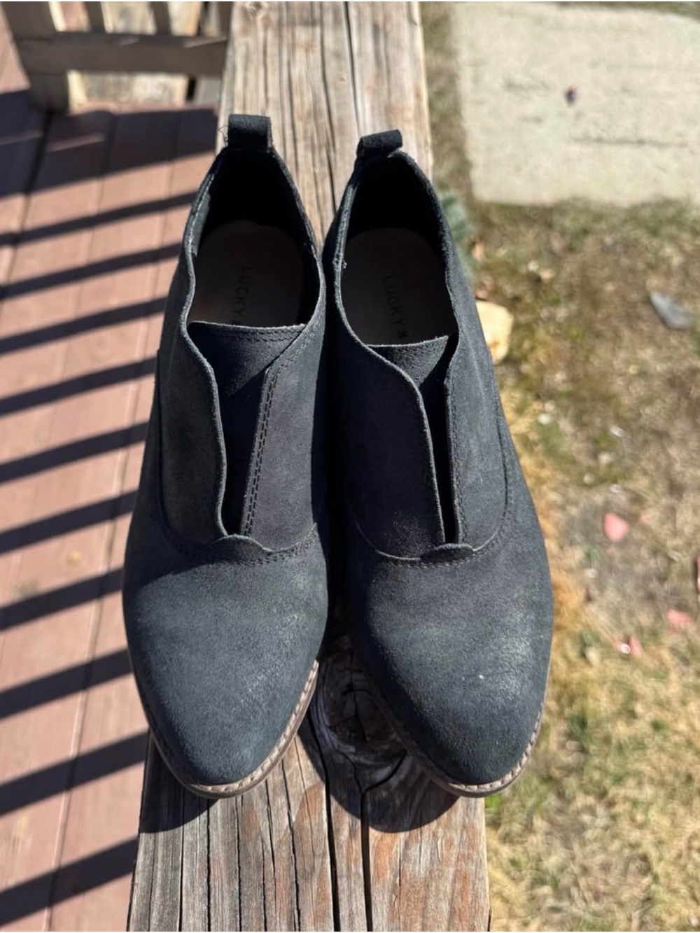 Lucky Brand Women’s Black Suede Ankle Boots